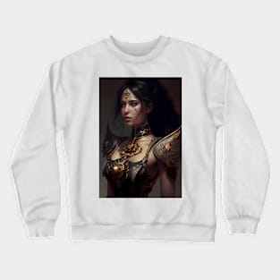 Goddess Donned In Leather Crewneck Sweatshirt